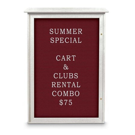 United Visual Products Outdoor Enclosed Combo Board, 72"x36", Gold Frame/White Porc & Pumice UVCB7236ODG-WHTPORC-PUMICE